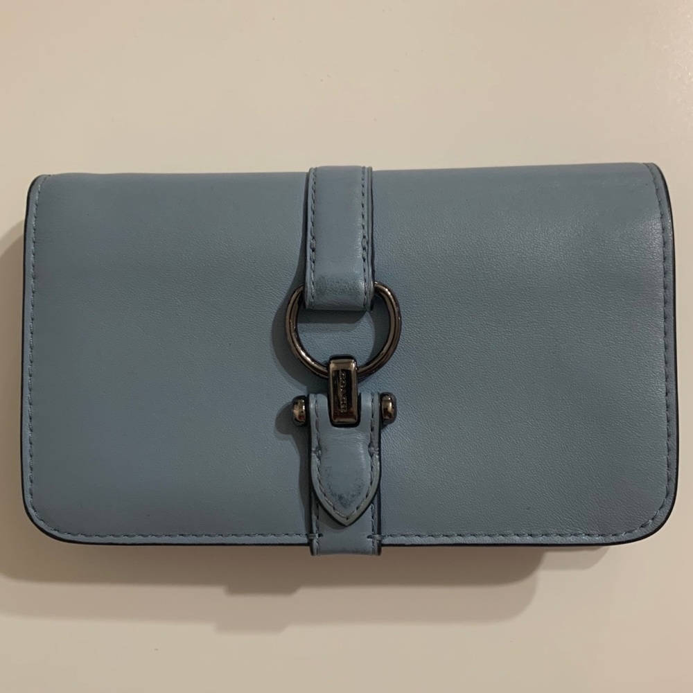 Coach Bifold Blue Leather Wallet